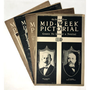 Lot of 4 Mid-Week Pictorial The New York Times 1916 Sept. Oct. Antique